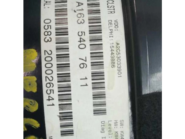 Панель приборов A1635407611, CUADROINSTRUMENTOS   Mercedes-Benz ML W163       