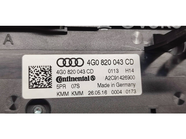Блок управления климат-контролем 4G0820043CD, A2C91426900   Audi A6 S6 C7 4G