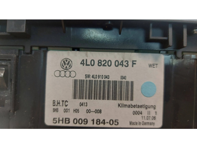 Блок управления климат-контролем 4L0820043F, 5HB00916405   Audi Q7 4L