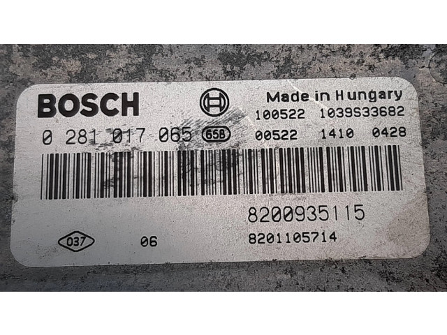 Řídící jednotka 0281017065, 8201105714   Renault Trafic II (X83) 2012