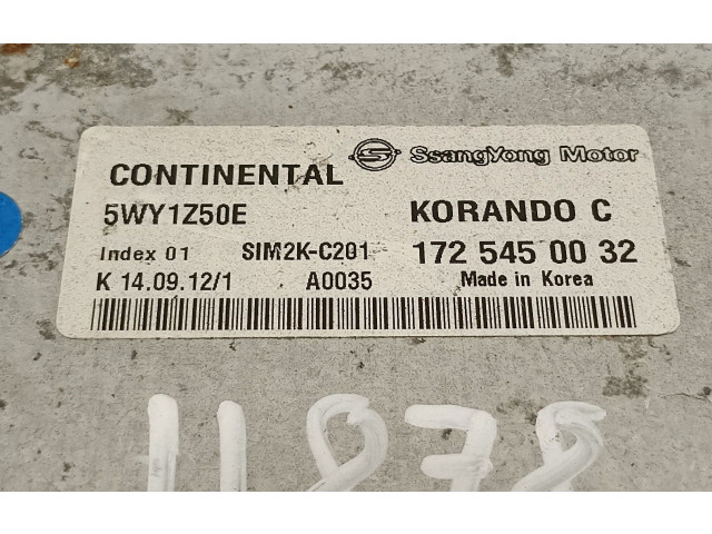 Рулевая рейка  Блок управления двигателя 5WY1Z50E, 1725450032   SsangYong Korando  -  года