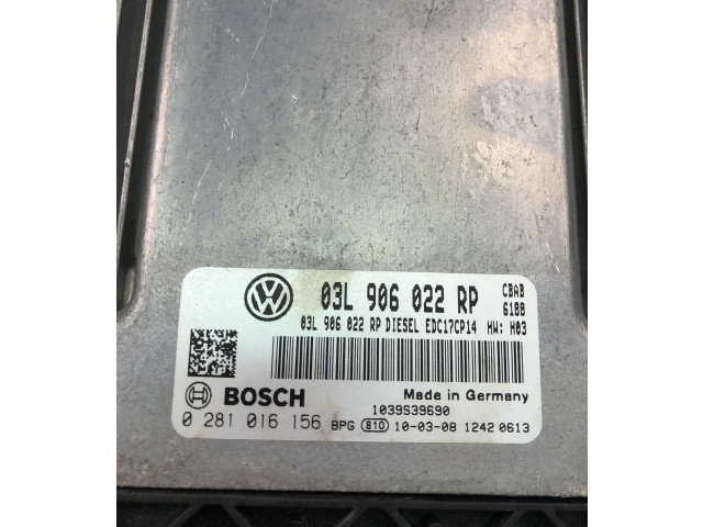 Блок управления двигателем Блок управления 03L906022RP, 0281016156   Volkswagen Tiguan