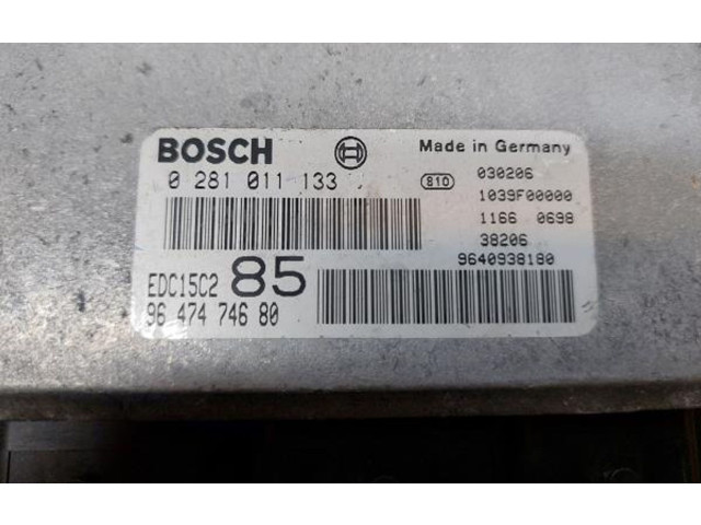Řídící jednotka 9647474680, 0281011133   Peugeot 807 2003