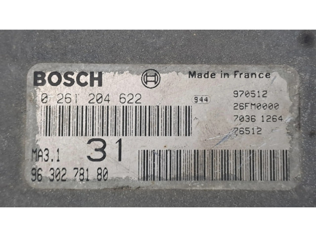 Řídící jednotka 9630278180   Peugeot 106 1997