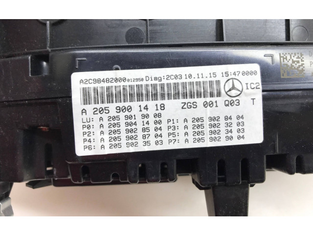 Přístrojová deska  Mercedes-Benz C W205 2014 A2059001418, A2059019008  