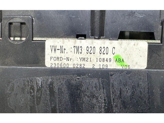 Přístrojová deska  Volkswagen Sharan 2002 7M3920820C, YM2110849ABA  