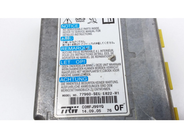 Блок подушек безопасности 77960SEGE822M1, 77960SEGE822   Honda Accord
