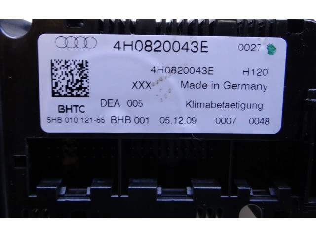Блок управления климат-контролем 4H0820043E   Audi A8 S8 D4 4H