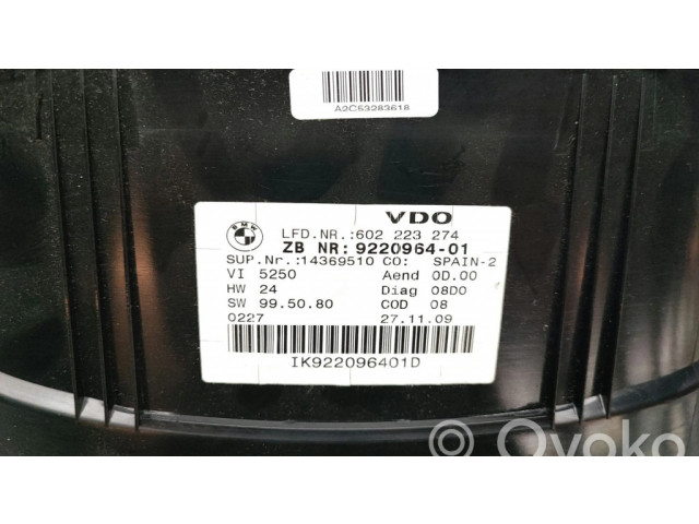Přístrojová deska  BMW 3 E92 E93 2008 9220964, 602223274  