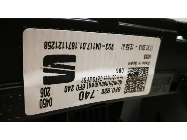 Přístrojová deska  Seat Ibiza IV (6J,6P) 2018 6F0920740, IMMOGEKOWFS2  