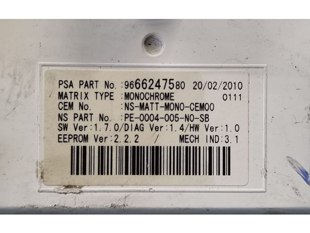 Přístrojová deska  Peugeot 5008 2010 9666276380, 9666247580  