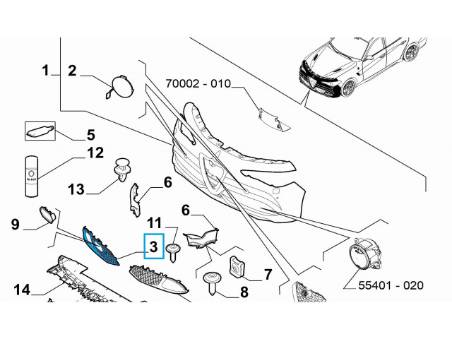 Přední maska  Alfa Romeo Giulia 2020 156173266, 156150913  