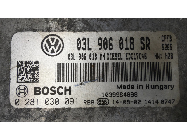 Řídící jednotka 03L906018SR, 0281030091   Skoda Superb B6 (3T) 2014