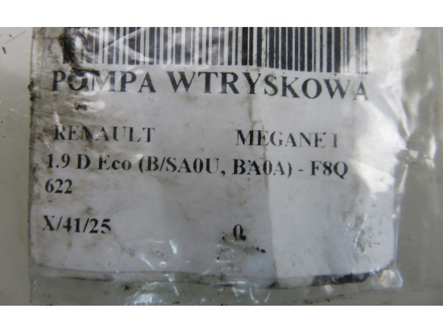 Vstřikovací čerpadlo 7700115073, R8640A111B   Renault Megane I    F8Q 622 