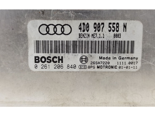 Блок управления двигателя 4D0907558N, 0261206840   Audi A8 S8 D5