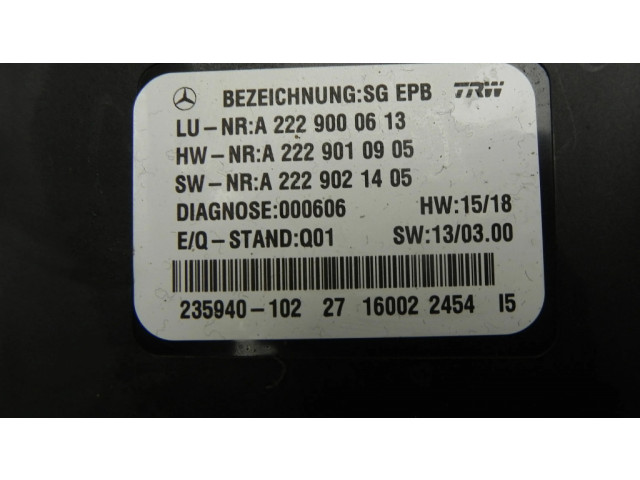 Блок управления A2229000613, G4667   Mercedes-Benz S W222