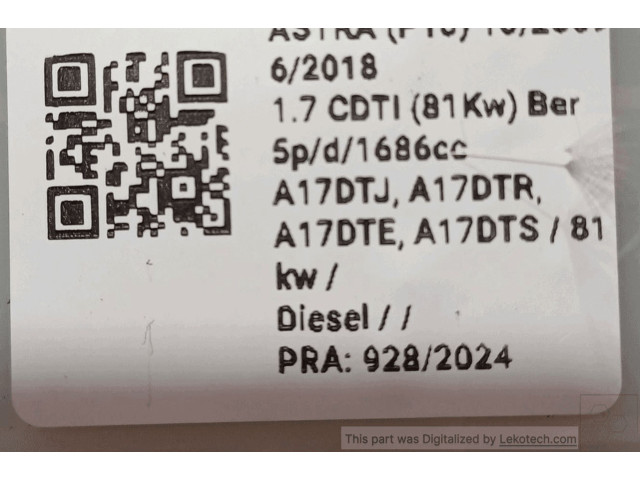 Přístrojová deska  Opel Astra J 2009 13355672  