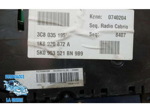 Панель приборов 3C8035195   Volkswagen Scirocco       