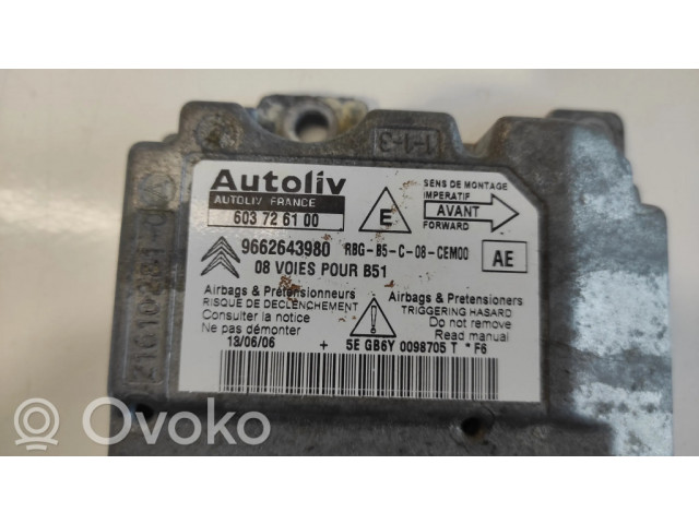 Блок подушек безопасности 603726100, 9662643980   Citroen C4 I