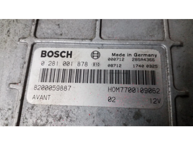 Блок управления двигателя 0281001878, 820059887   Renault Kangoo I