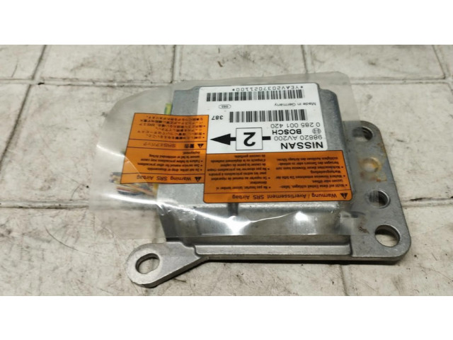 Блок подушек безопасности 98820, 0285001420   Nissan Primera