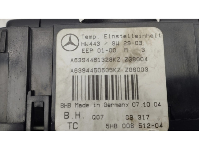 Блок управления климат-контролем A6394461328KZ, A6394450605KZ   Mercedes-Benz Vito Viano W639