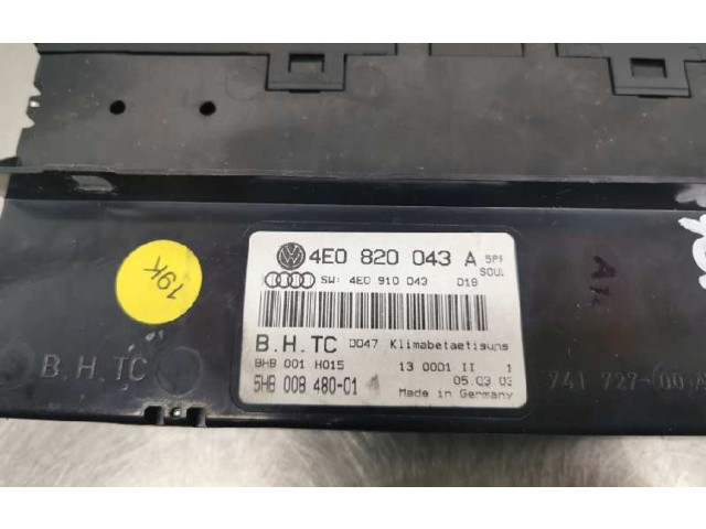 Модуль блока управления кондиционером 4E0820043A, 5HB008480   Audi A8 S8 D3 4E
