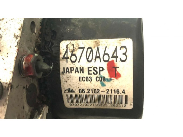 Блок АБС 4670A643, 06210963843   Mitsubishi  ASX  