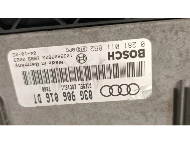 Блок управления двигателя 0281011892, EDC16U1   Audi A3 S3 A3 Sportback 8P