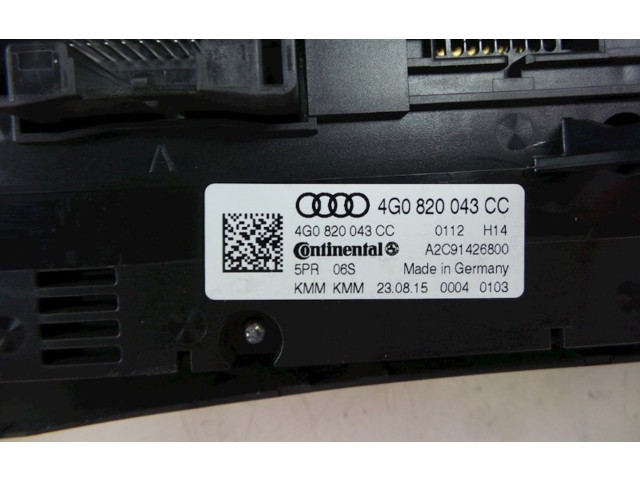 Блок управления климат-контролем 4G0820043CC, 4G0820043CC   Audi A6 S6 C7 4G