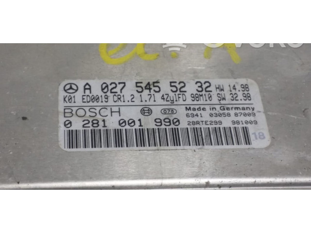 Řídící jednotka A0275455232, A0275455232   Mercedes-Benz A W168 1997