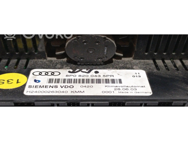 Блок управления климат-контролем 8P08200435PR   Audi A3 S3 8P