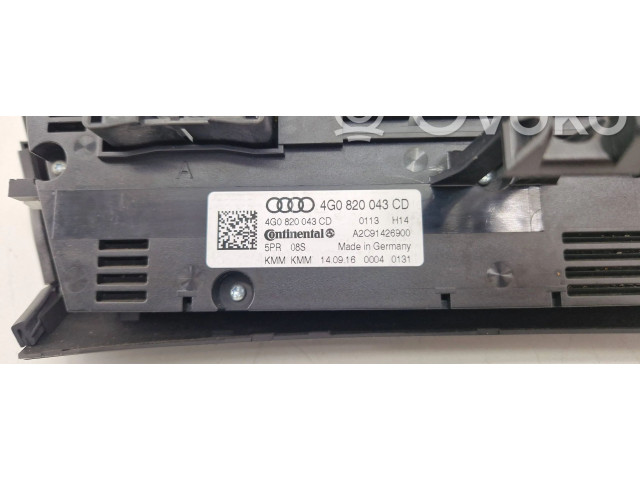 Блок управления климат-контролем 4G0820043CD, A2C91426900   Audi A6 S6 C7 4G