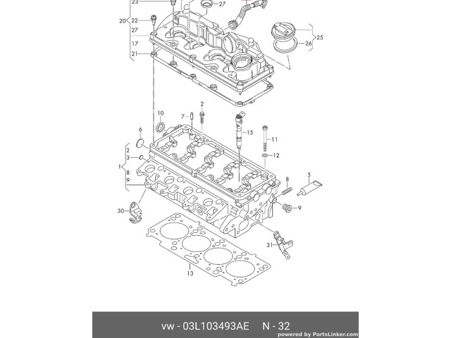 Интеркулер  03L103493AE   Volkswagen Touran II 