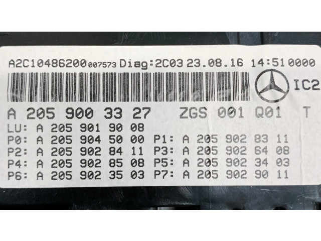 Přístrojová deska  Mercedes-Benz C W205 2017 A2059028411, A2059045000  