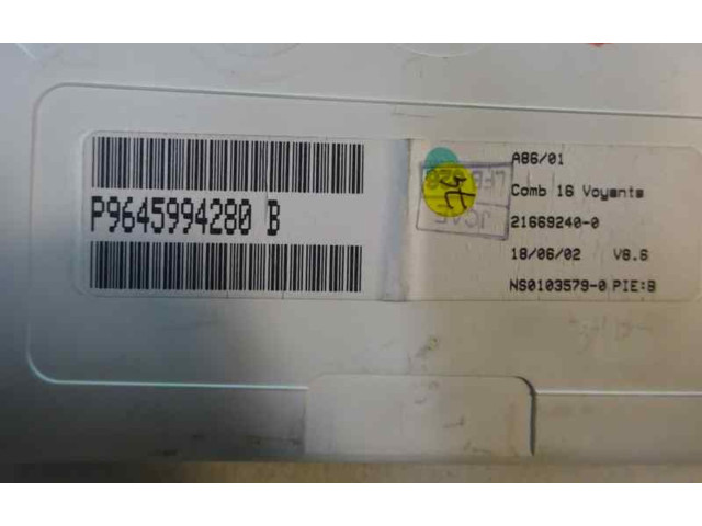 Přístrojová deska  Citroen C3 Pluriel 2002 9645994280B  
