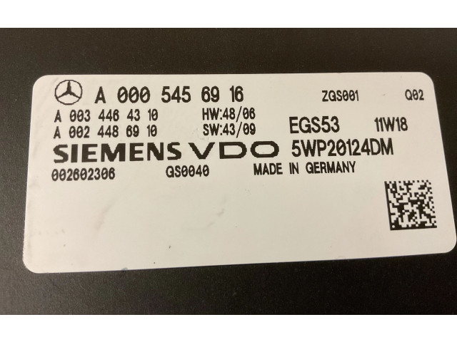 Блок управления коробкой передач A0005456916, A0024486910   Mercedes-Benz E W212