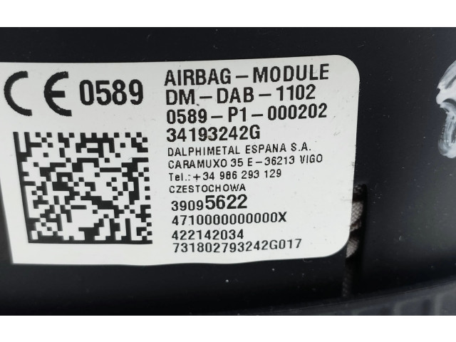 Подушка безопасности водителя 39095622, 34193242G   Opel Insignia B