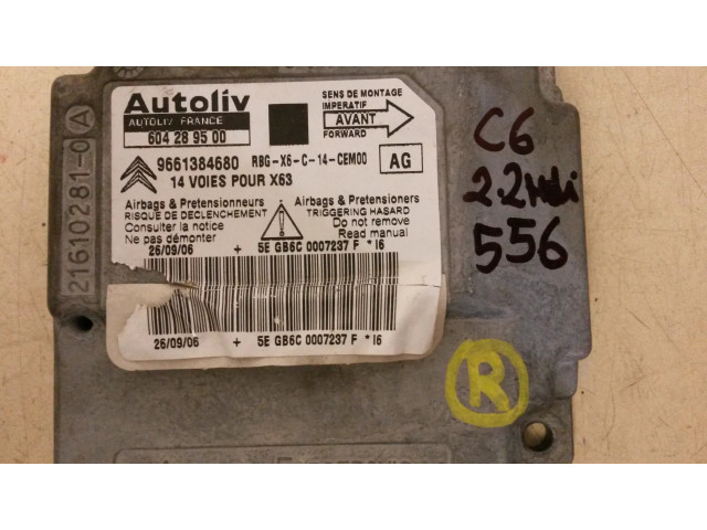 Блок подушек безопасности 9661384680, 604289500   Citroen C6