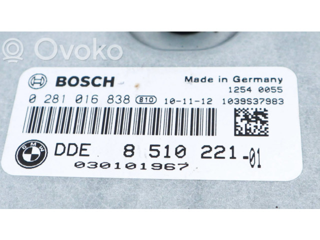 Řídící jednotka 8510221, 0281016838   BMW 3 E90 E91 2011