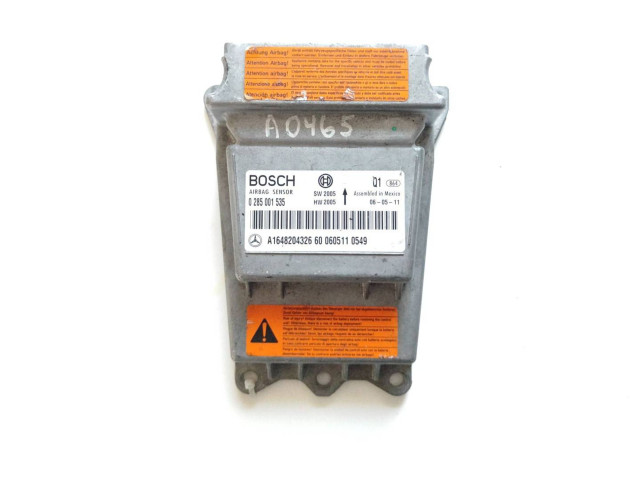 Блок подушек безопасности A1648204326, 0285001535   Mercedes-Benz ML W164