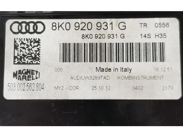 Přístrojová deska  Audi RS4 B8 2012 8K0920931G, 8K0920931G  