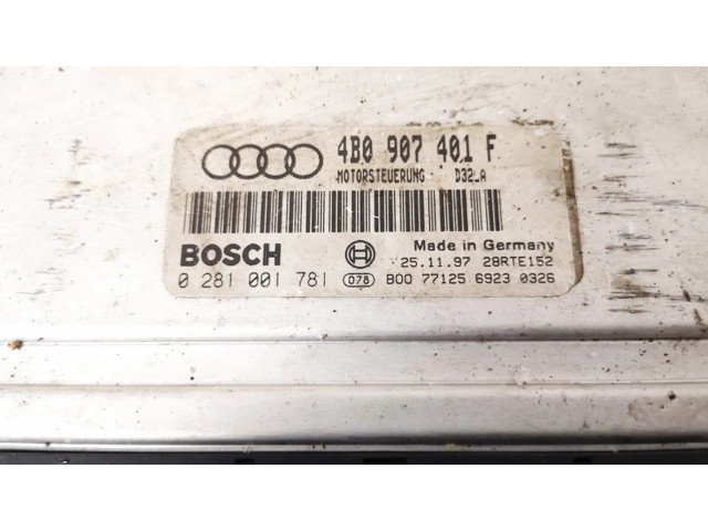 Блок управления двигателя 4b0907401f, 0281001781   Audi A6 S6 C5 4B