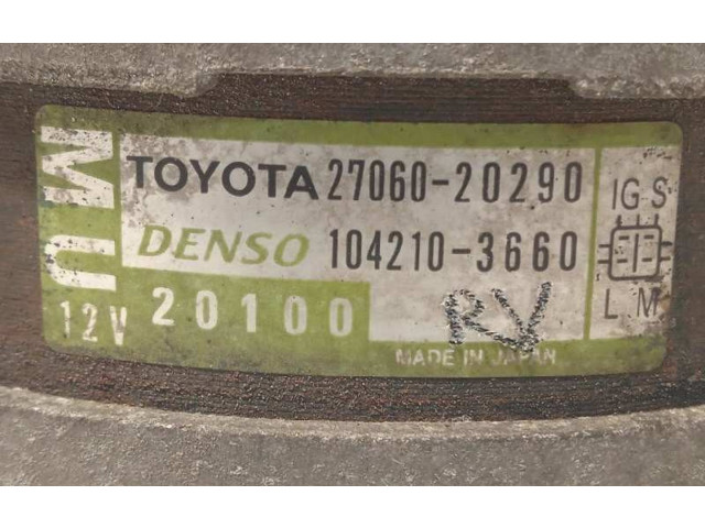 Генератор 2706020290, 1042103660   Lexus RX XU10       