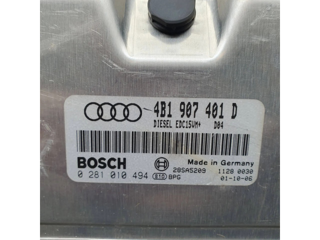 Блок управления двигателя 4B1907401D, 0281010494   Audi A6 S6 C5 4B