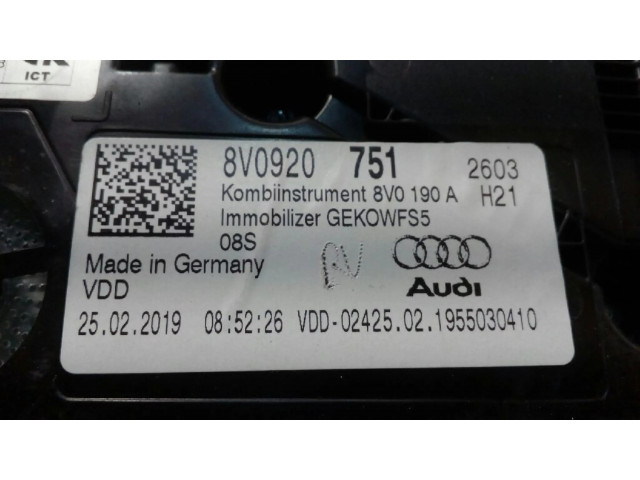 Панель приборов 8V0920751   Audi A3 S3 8V       