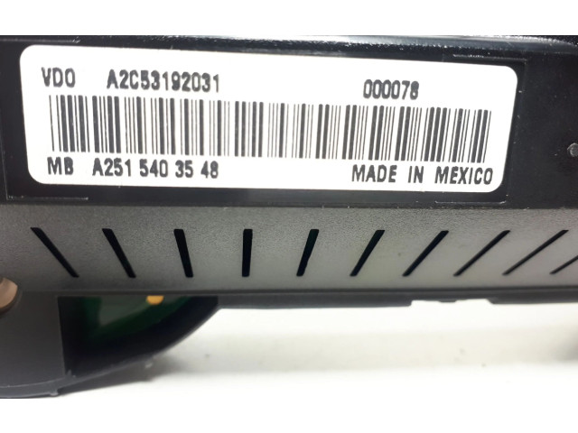 Přístrojová deska  Mercedes-Benz R W251 2009 A2515403548, A2C53192031  