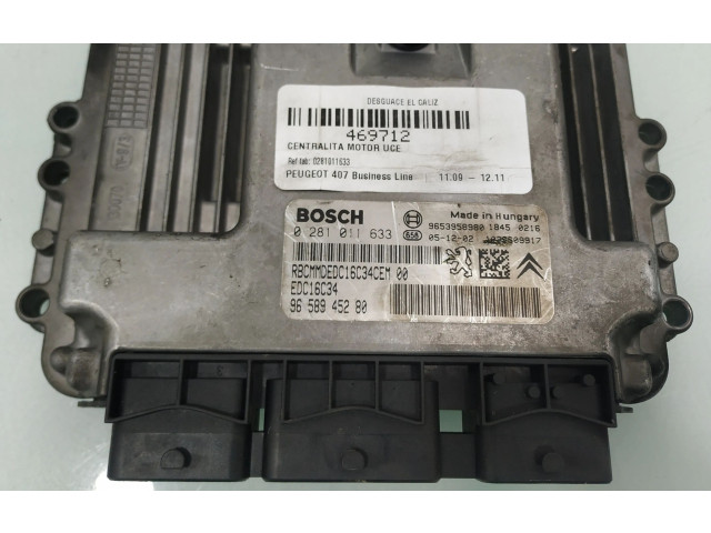 Řídící jednotka 0281011633, 9658945280   Peugeot 407 2006