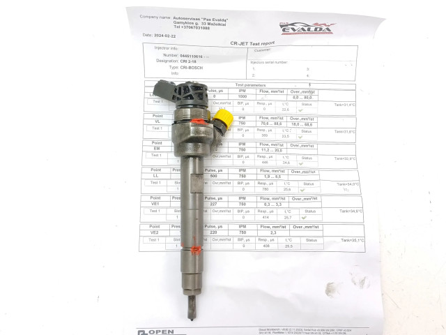 Форсунка 0445110414, H8201055367    Opel Vivaro для дизельного двигателя  1.6