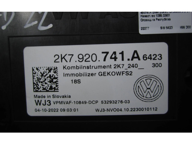 Přístrojová deska  Volkswagen Caddy 2022 2K7920741A, 2K7240  